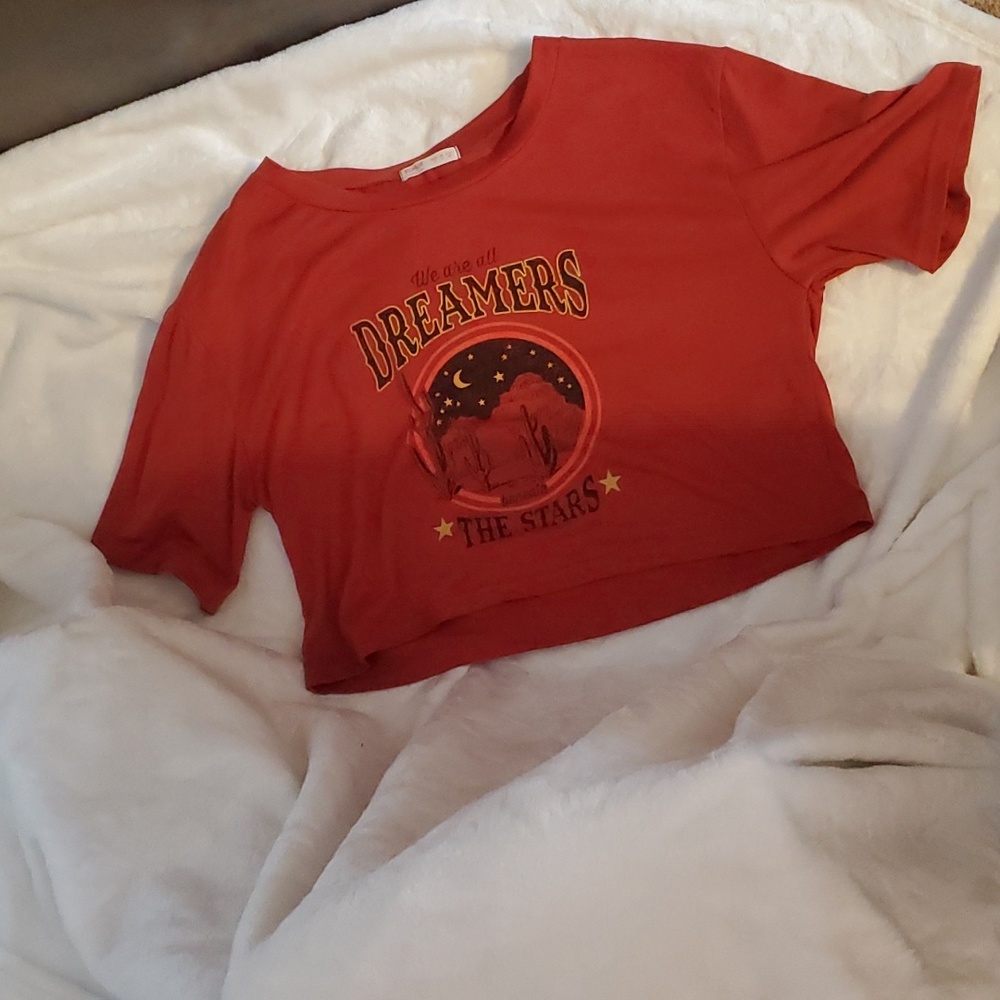 Dreamers Red Maroon Crop Top